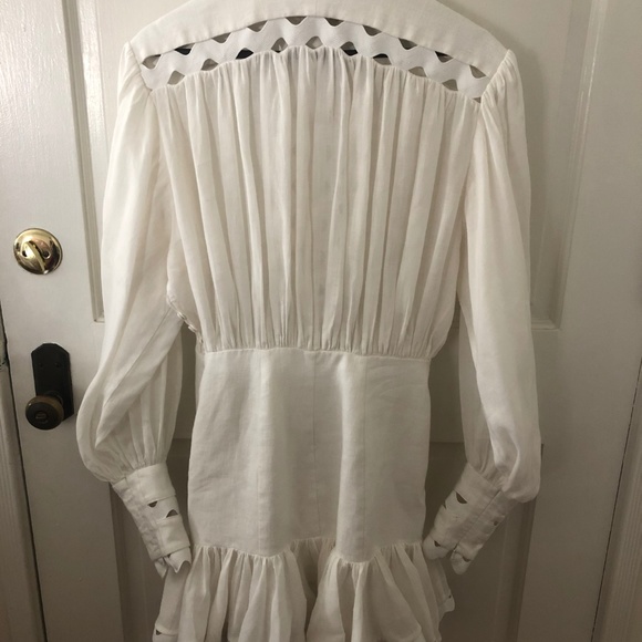SOLD ♥️ ZIMMERMANN Ninety-Six Wave-Trim Mini Dress - Picture 7 of 8